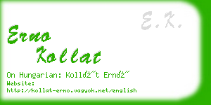 erno kollat business card